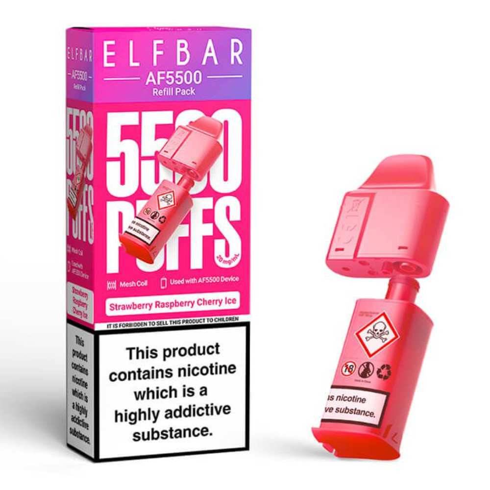 Elf bar AF5000 Pods Pack of 5 Strawberry Raspberry Cherry Ice