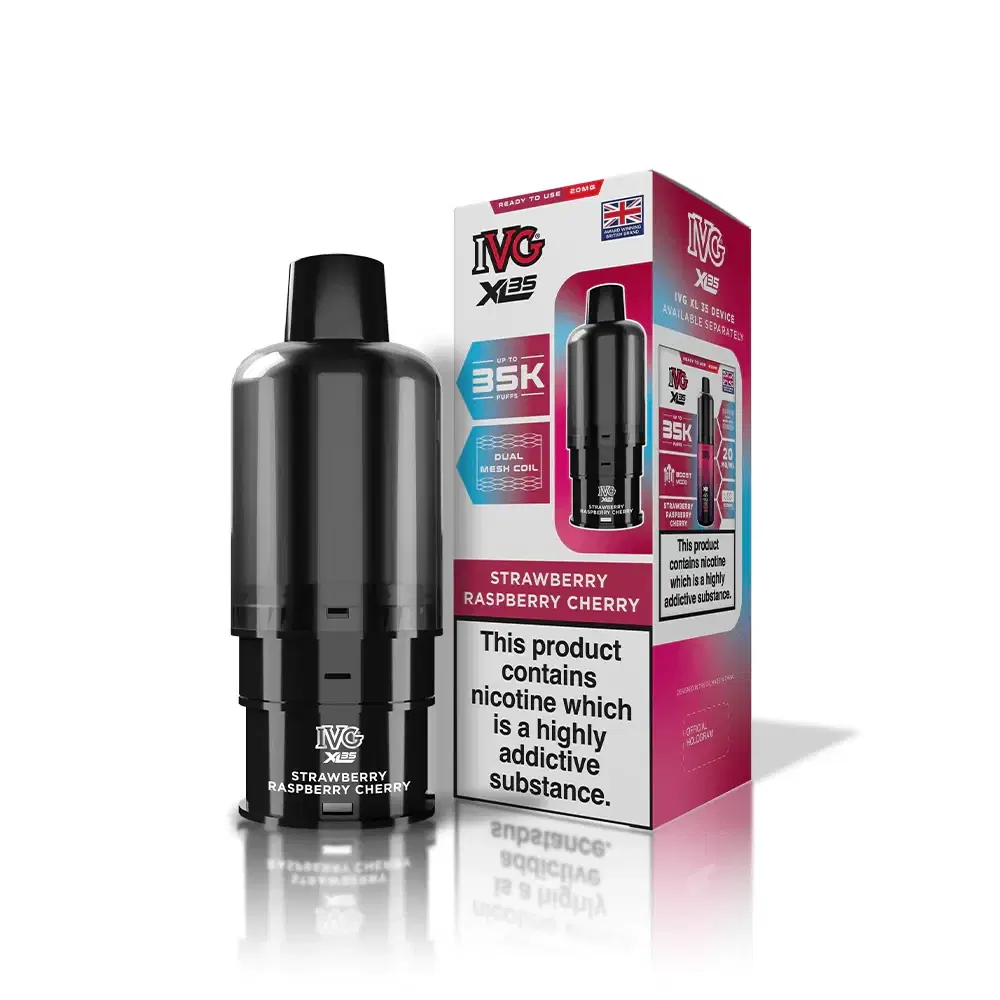 IVG xl 35k Prefilled Pods Pack of 5 Strawberry Raspberry Cherry