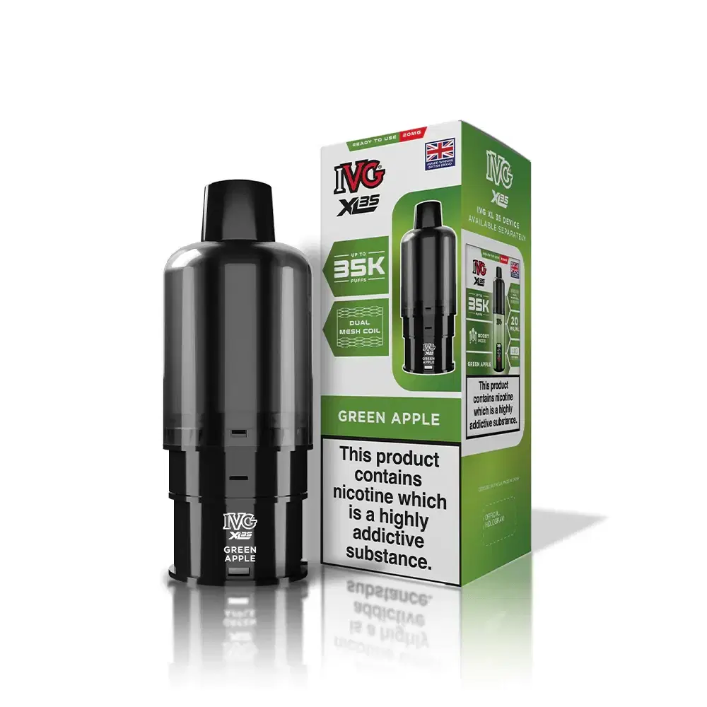 IVG xl 35k Prefilled Pods Pack of 5 Green Apple