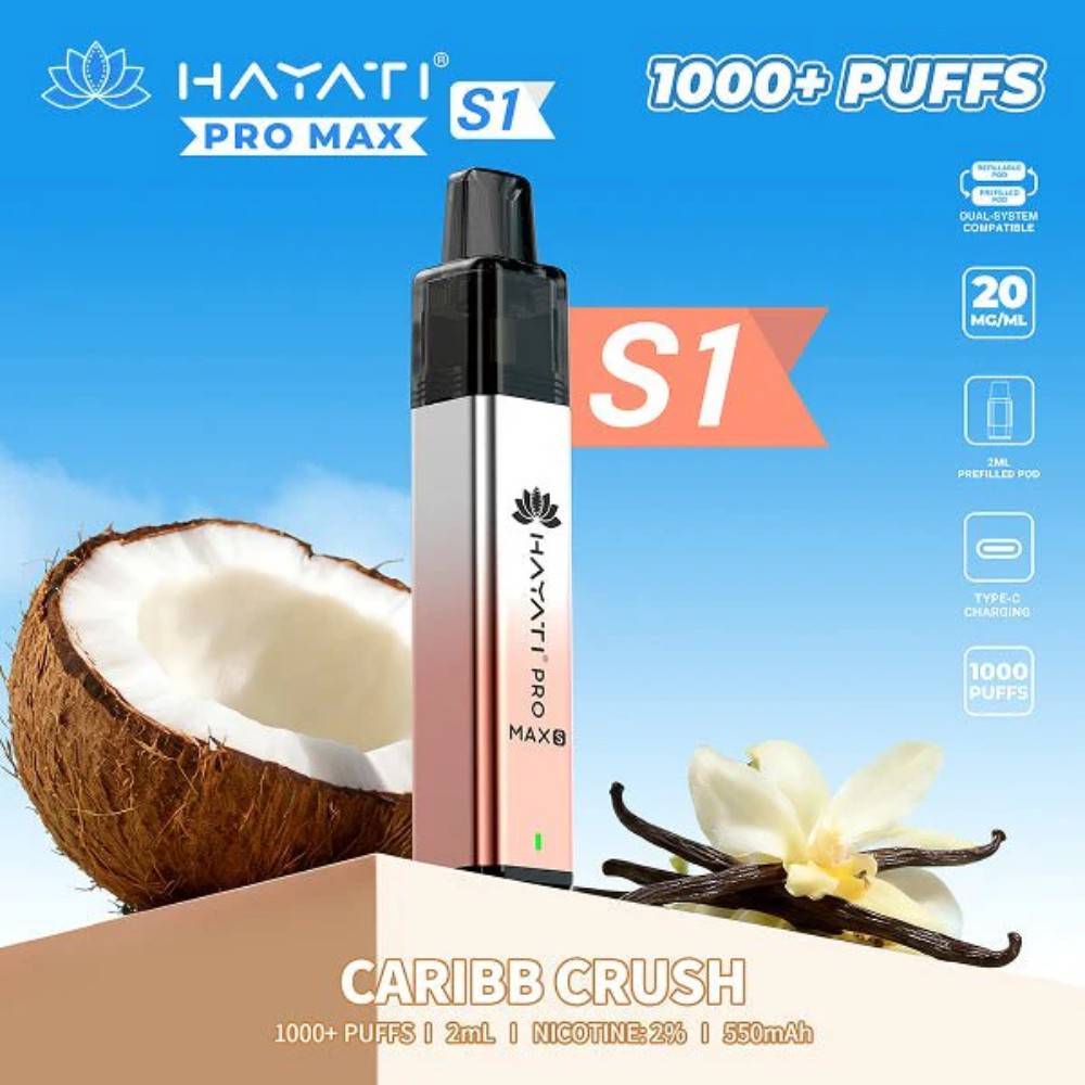 Hayati Pro Max S1 Vape Kit Box of 10 Caribb Crush