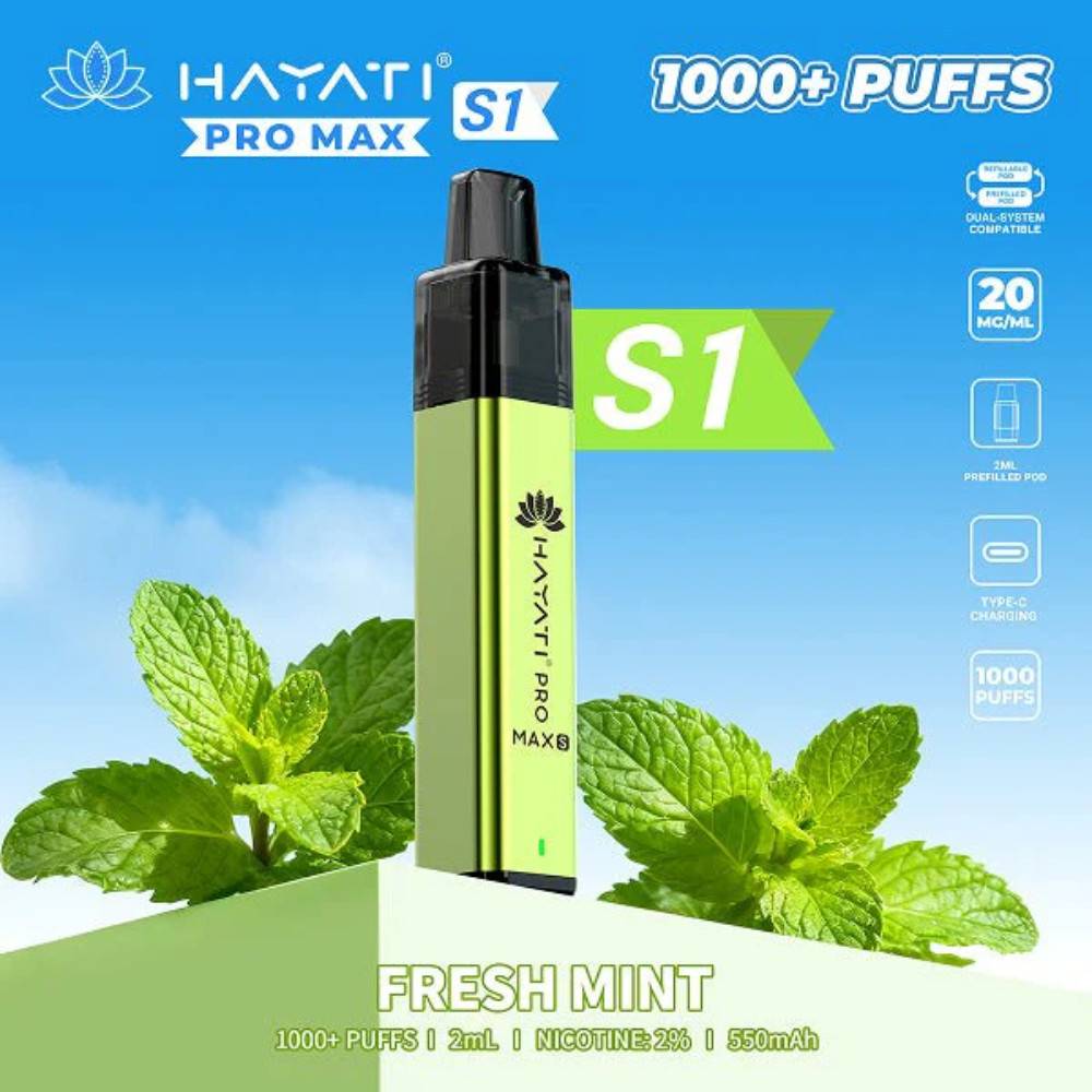 Hayati Pro Max S1 Vape Kit Box of 10 Fresh Mint
