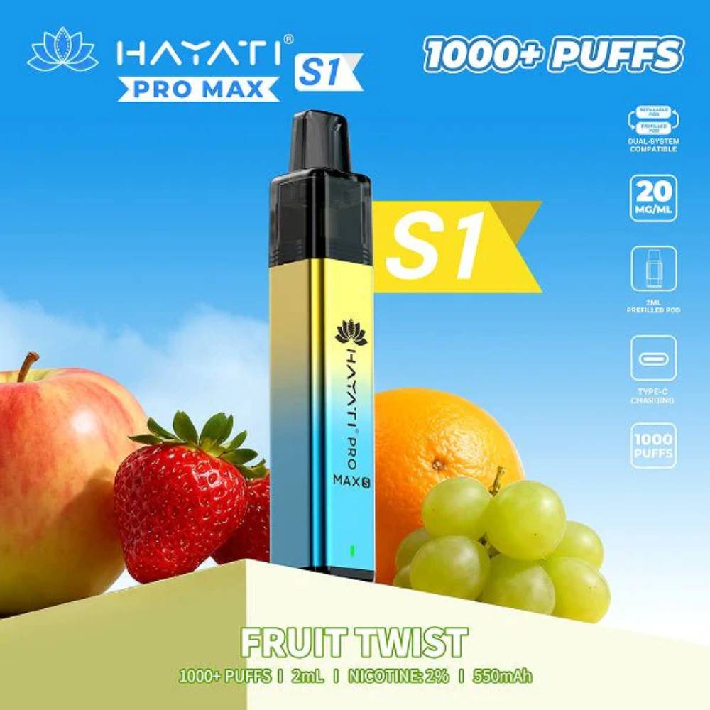 Hayati Pro Max S1 Vape Kit Box of 10 Fruit Twist
