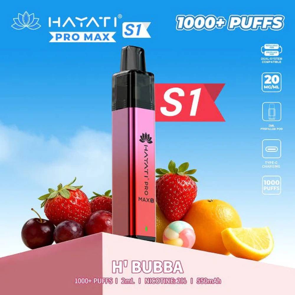 Hayati Pro Max S1 Vape Kit Box of 10 H'Bubba