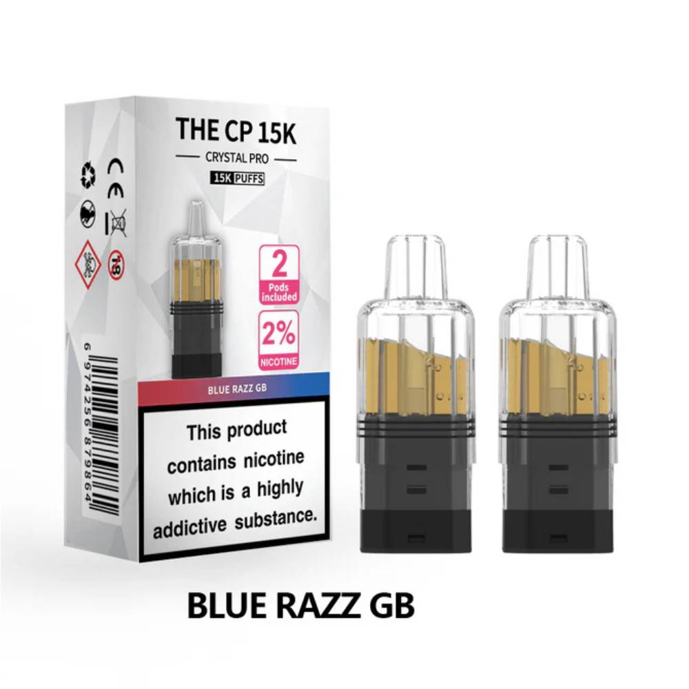 Crystal Pro CP 15k Prefilled Pods Pack of 5 Blue Razz GB