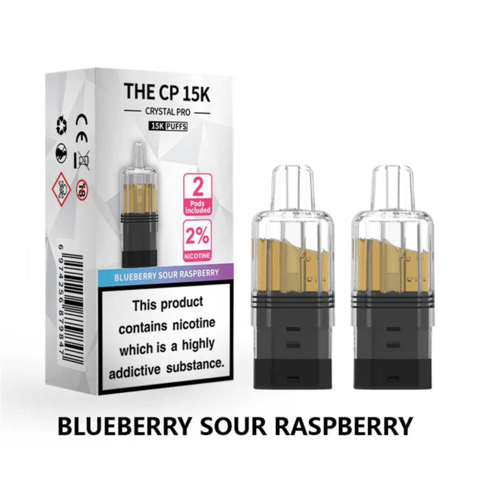 Crystal Pro CP 15k Prefilled Pods Pack of 5 Blueberry Sour Raspberry