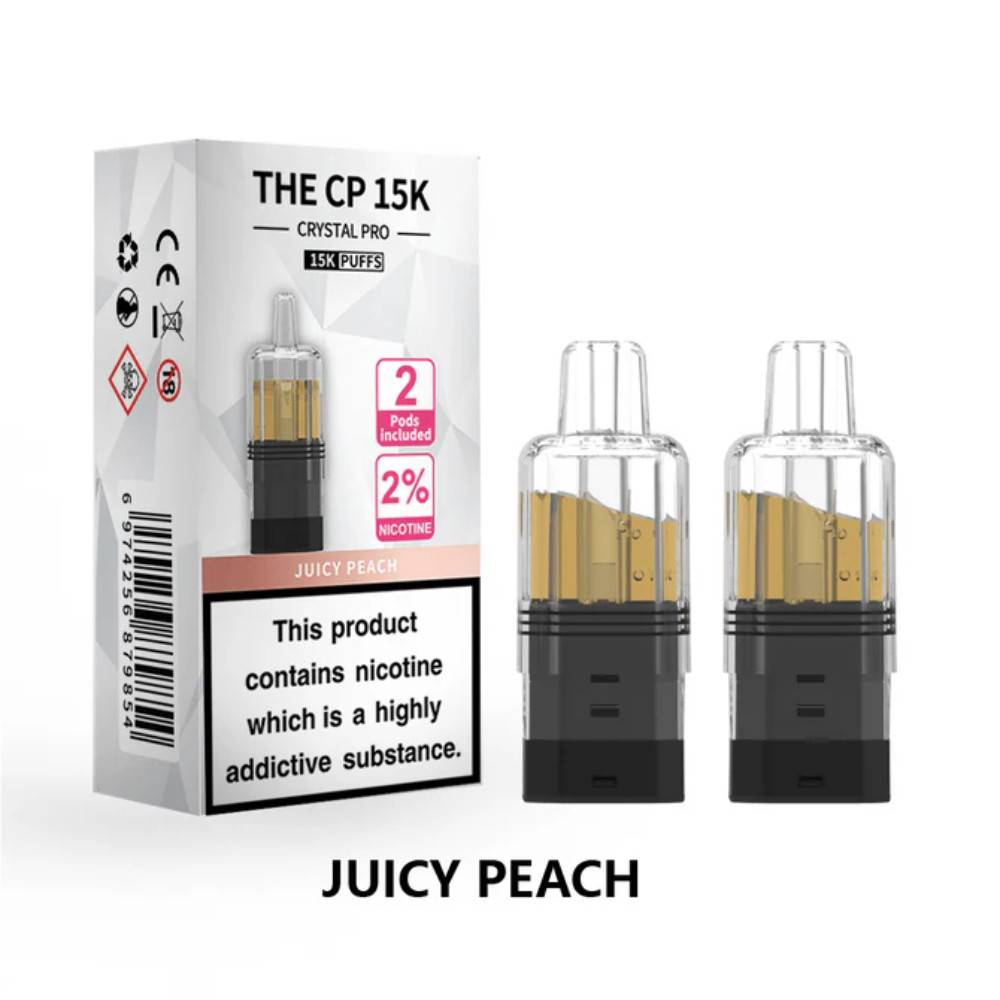Crystal Pro CP 15k Prefilled Pods Pack of 5 Juicy Peach