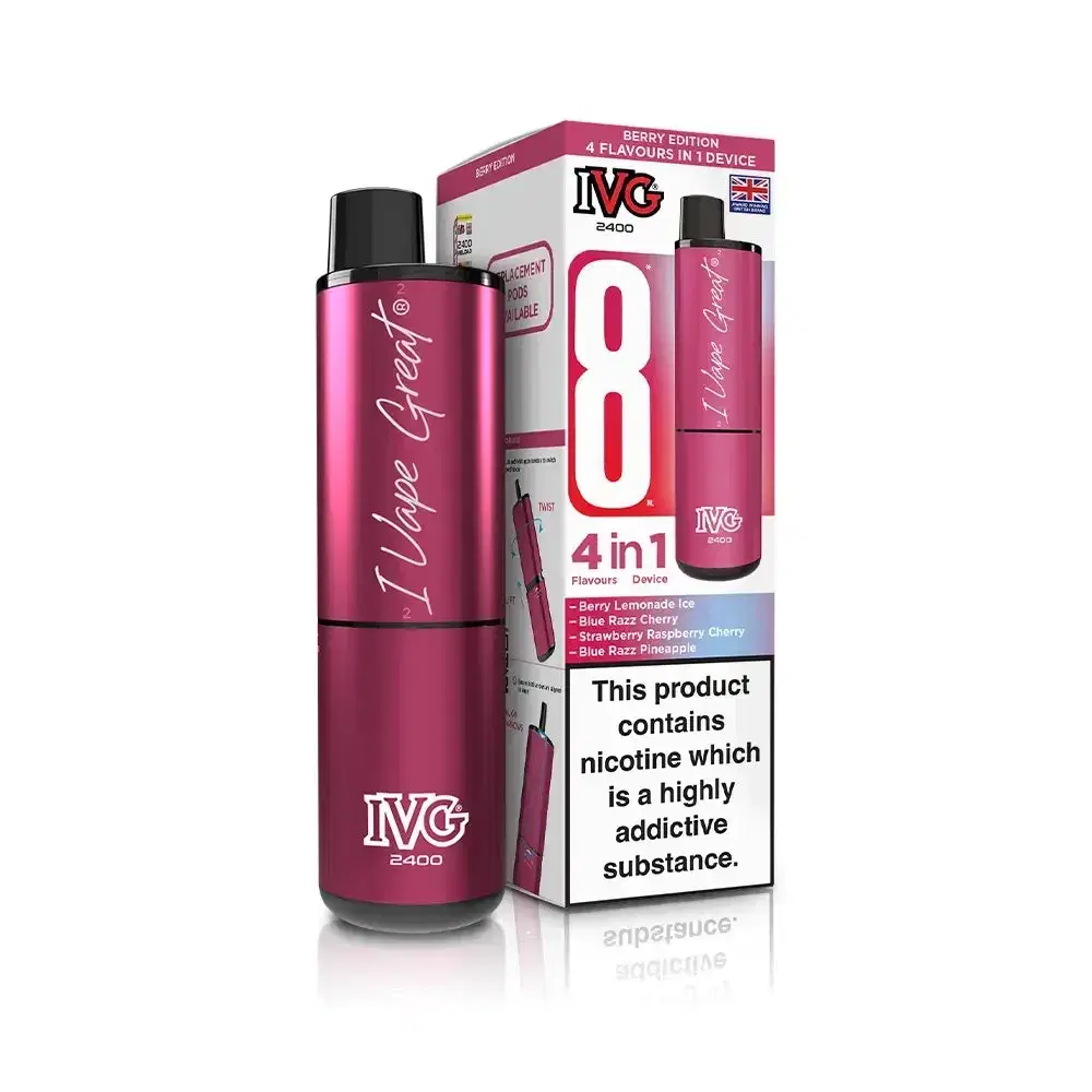 IVG 2400 Prefilled Pod Vape Kit Box of 5 Berry Edition