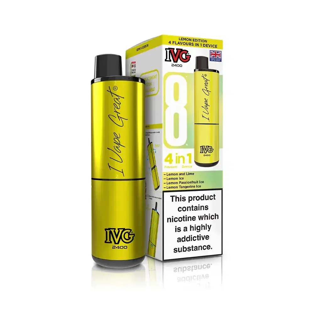 IVG 2400 Prefilled Pod Vape Kit Box of 5 Lemon Edition