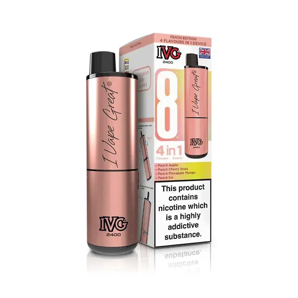 IVG 2400 Prefilled Pod Vape Kit Box of 5 Peach Edition