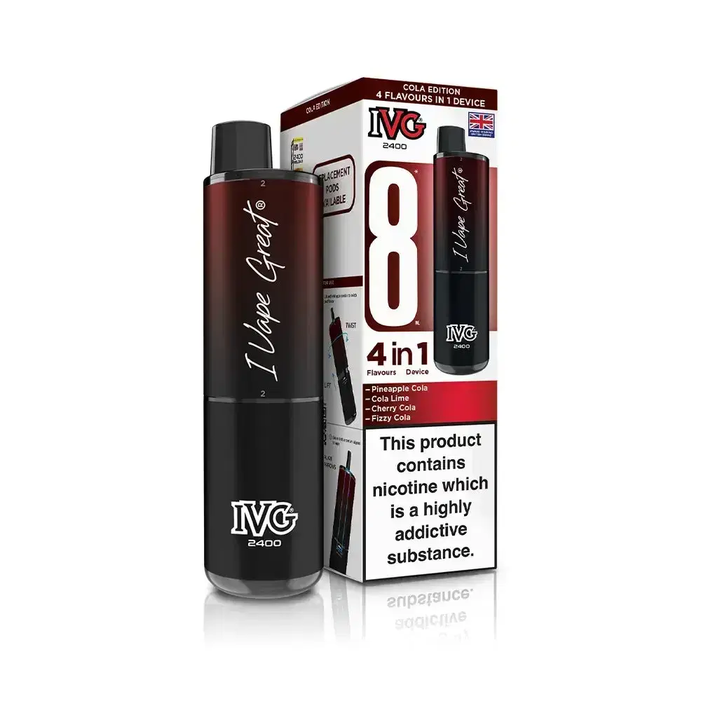 IVG 2400 Prefilled Pod Vape Kit Box of 5 Cola Edition