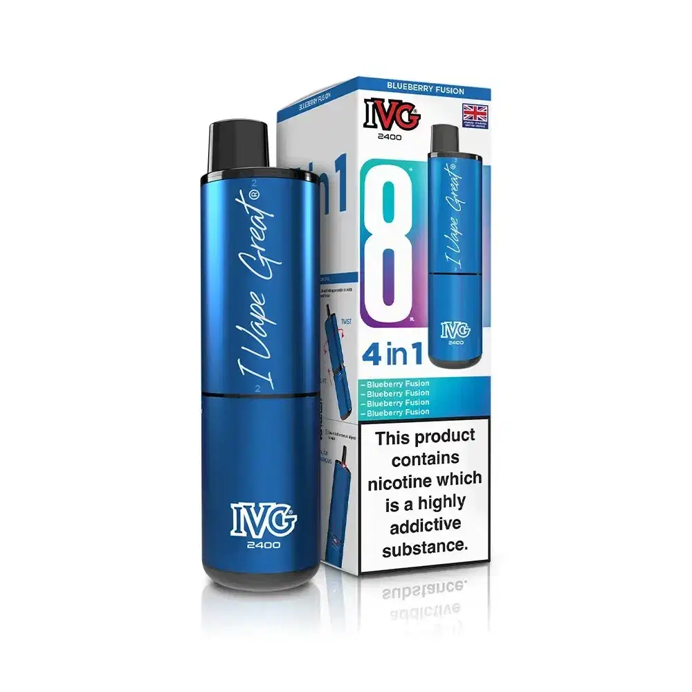 IVG 2400 Prefilled Pod Vape Kit Box of 5 Blueberry Fusion