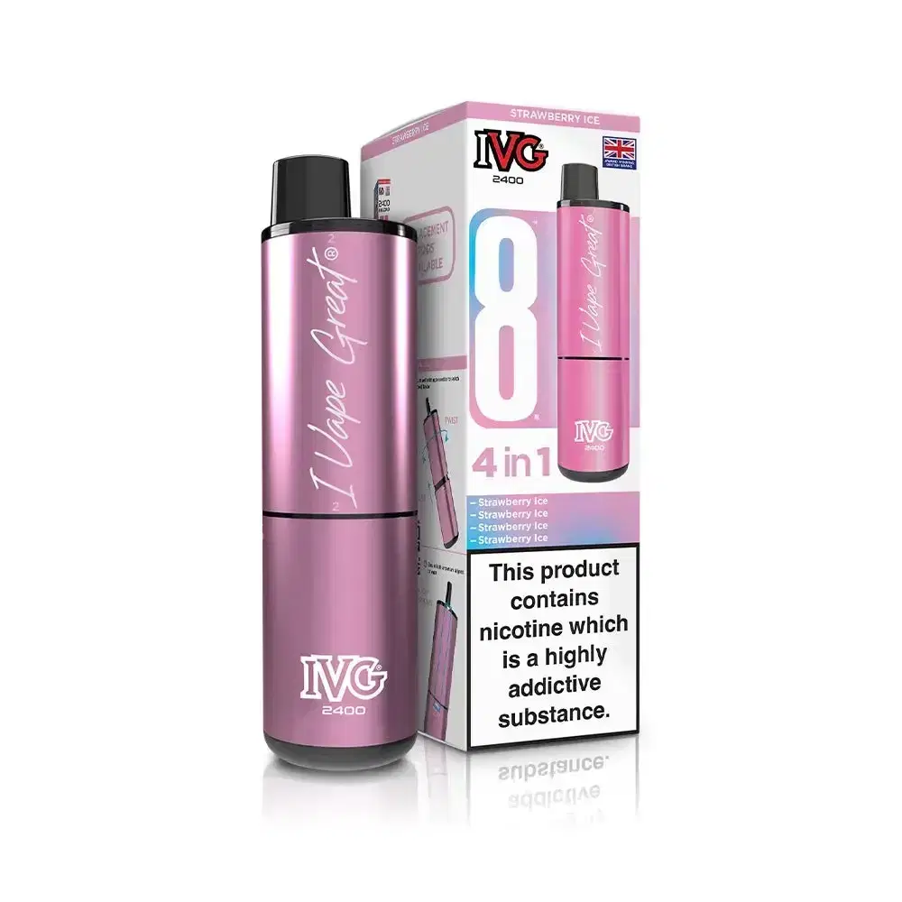 IVG 2400 Prefilled Pod Vape Kit Box of 5 Strawberry Ice