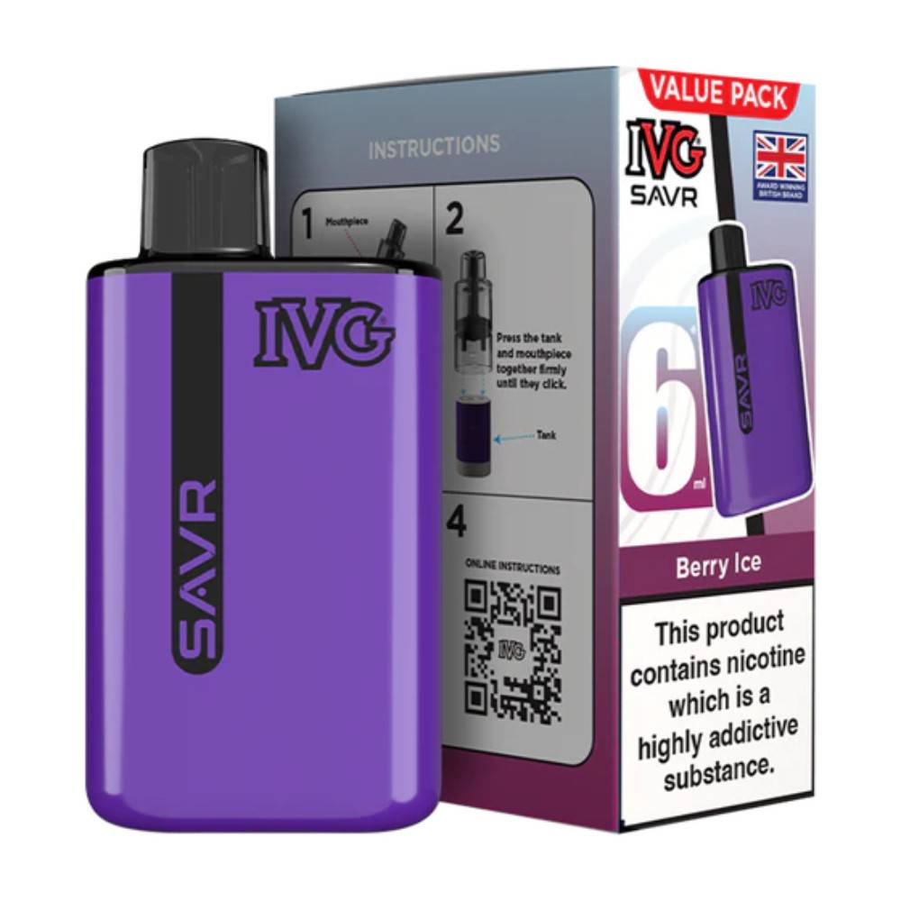 IVG Savr 3000 Vape Kit Box of 5 Berry Ice