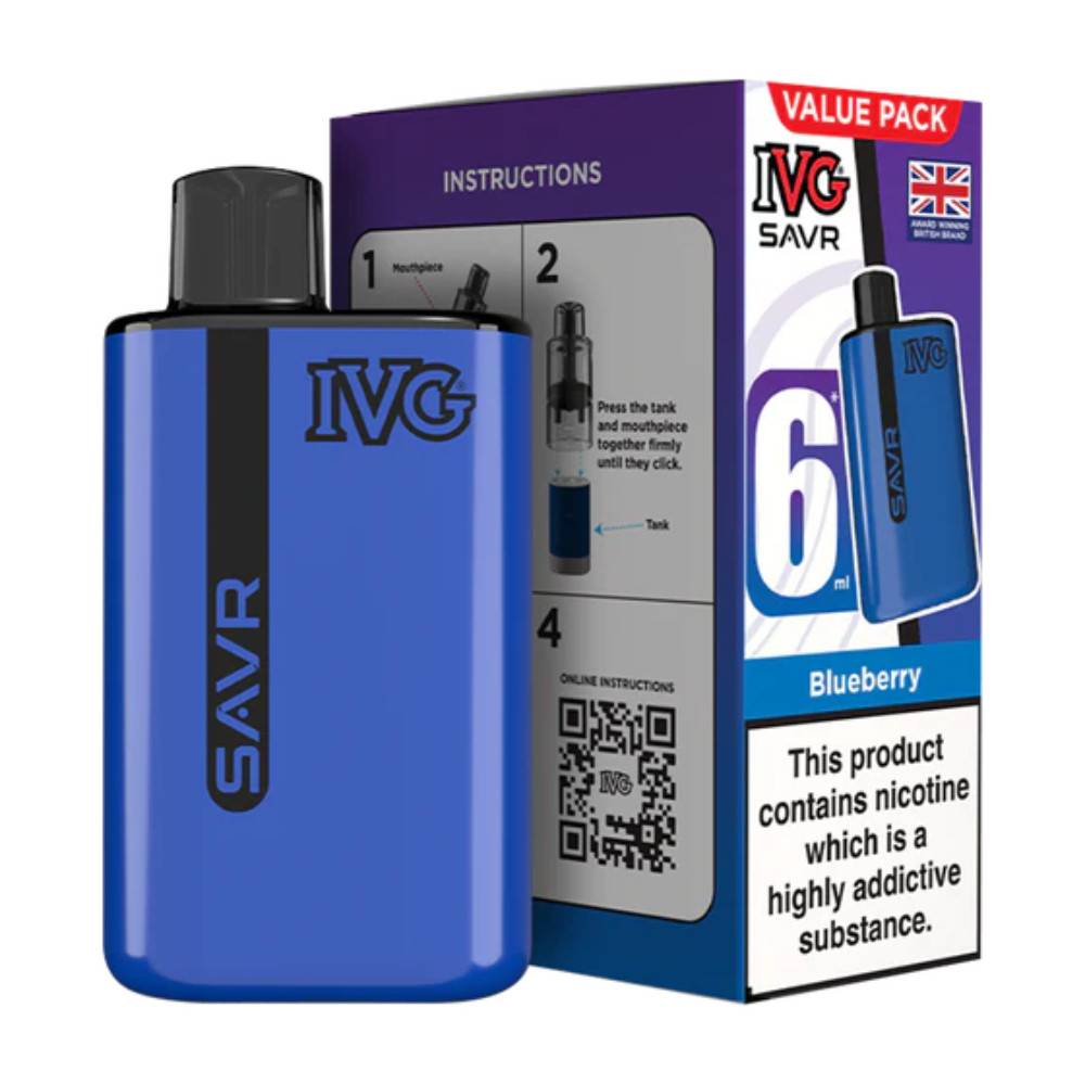 IVG Savr 3000 Vape Kit Box of 5 Blueberry