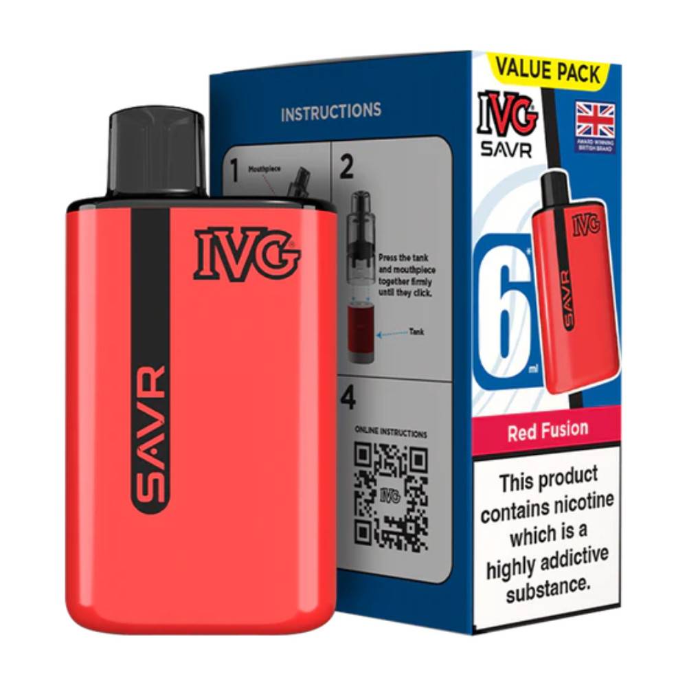 IVG Savr 3000 Vape Kit Box of 5 Red Fusion
