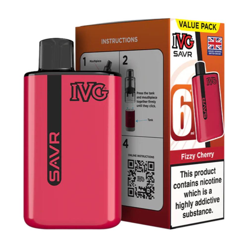 IVG Savr 3000 Vape Kit Box of 5 Fizzy Cherry