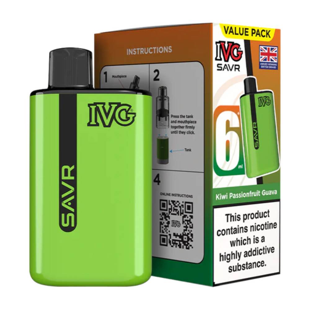 IVG Savr 3000 Vape Kit Box of 5 Kiwi Passionfruit Guava
