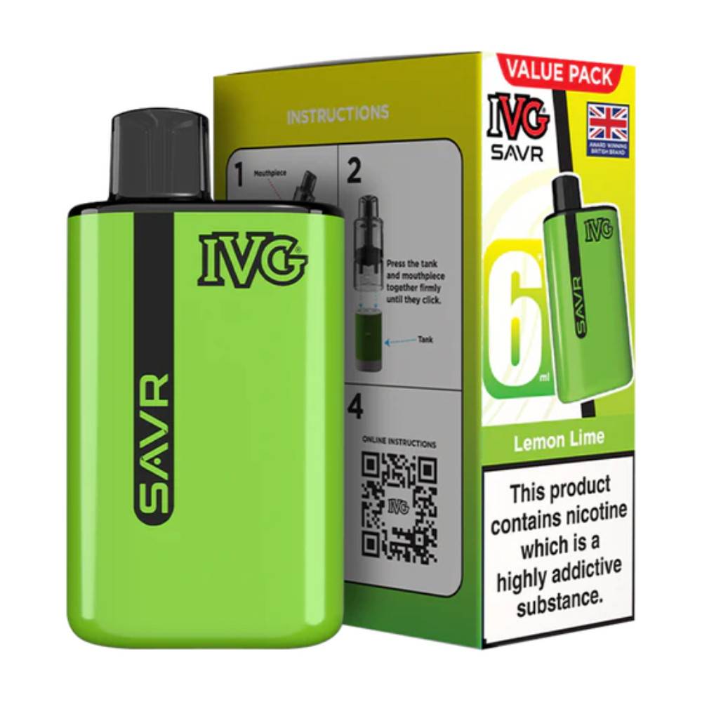 IVG Savr 3000 Vape Kit Box of 5 Lemon Lime