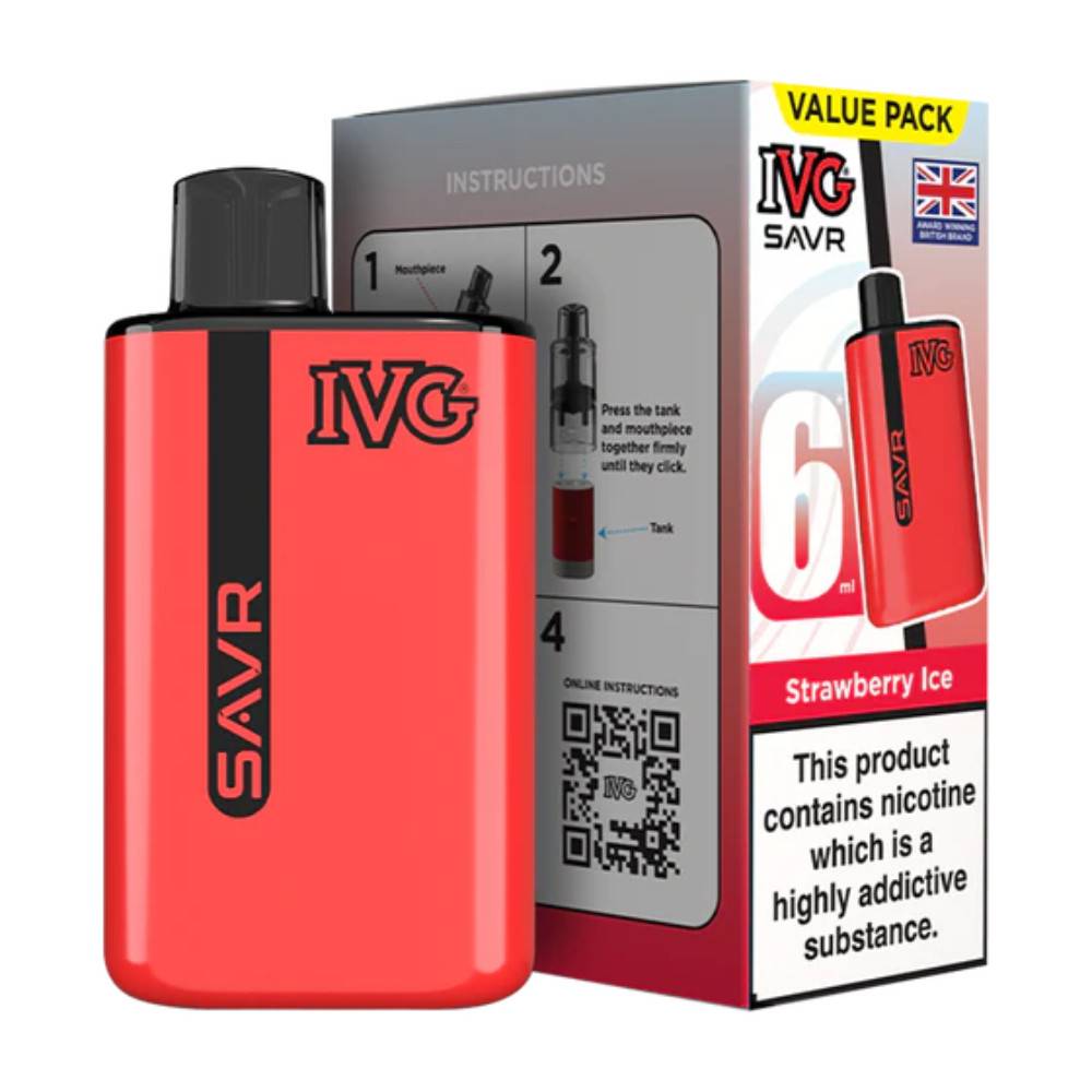 IVG Savr 3000 Vape Kit Box of 5 Strawberry Ice
