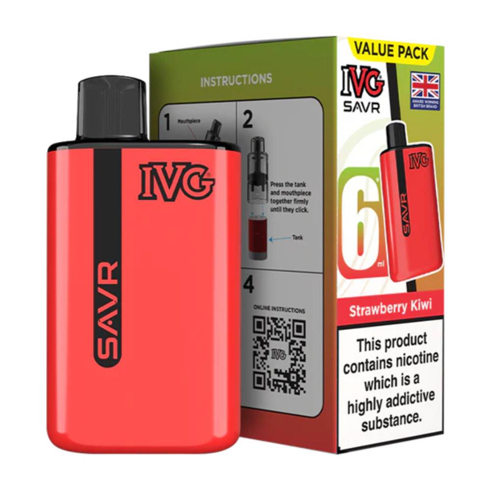 IVG Savr 3000 Vape Kit Box of 5 Strawberry Kiwi