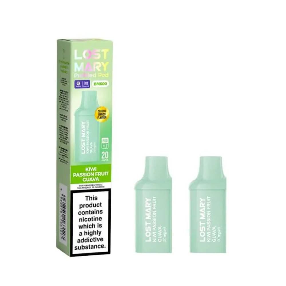Lost Mary Bm600 Prefilled Pods Box of 10 Kiwi Passion Fruit Guava