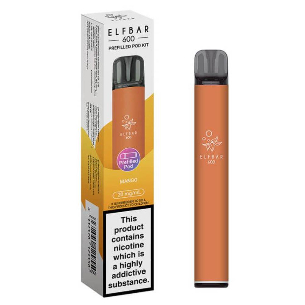 Elf Bar 600 Prefilled Pod Kit Box of 10 Mango