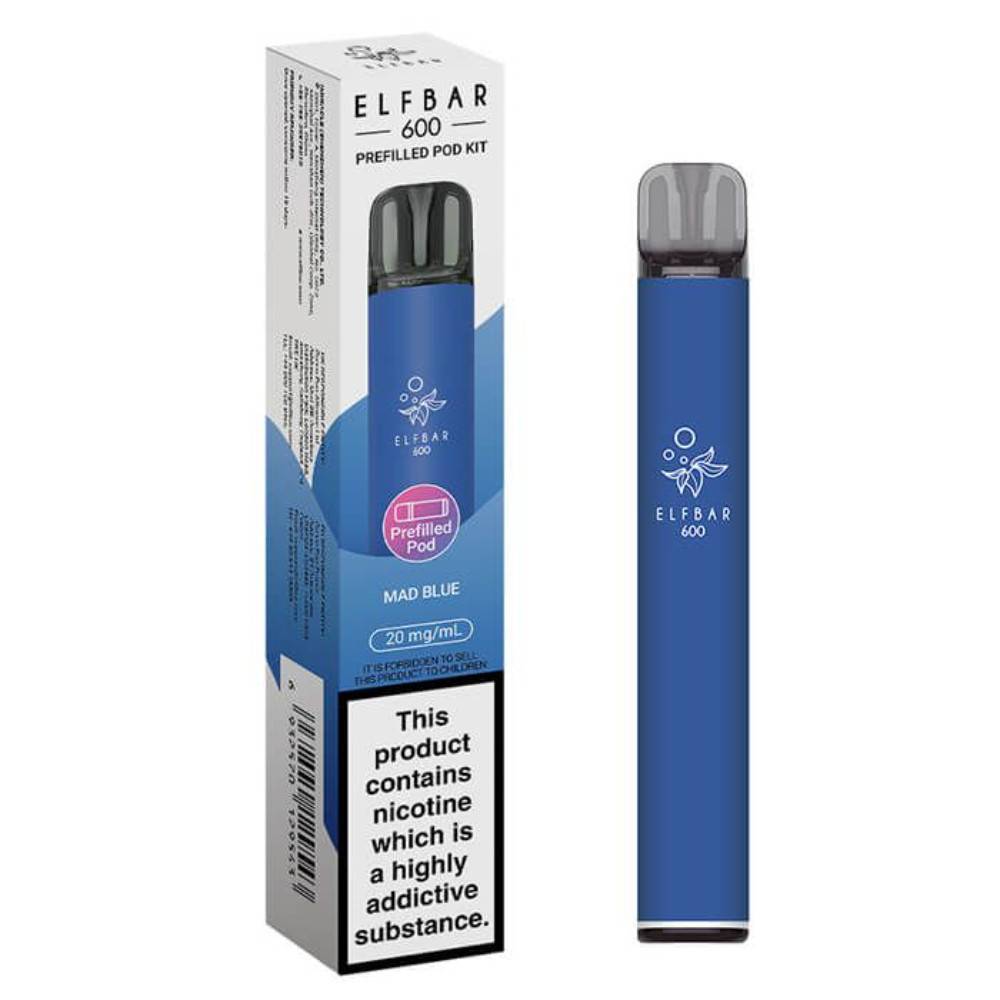 Elf Bar 600 Prefilled Pod Kit Box of 10 Mad Blue