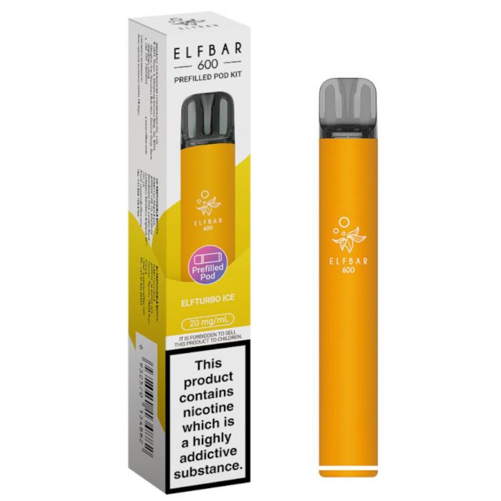 Elf Bar 600 Prefilled Pod Kit Box of 10 Elfturbo Ice