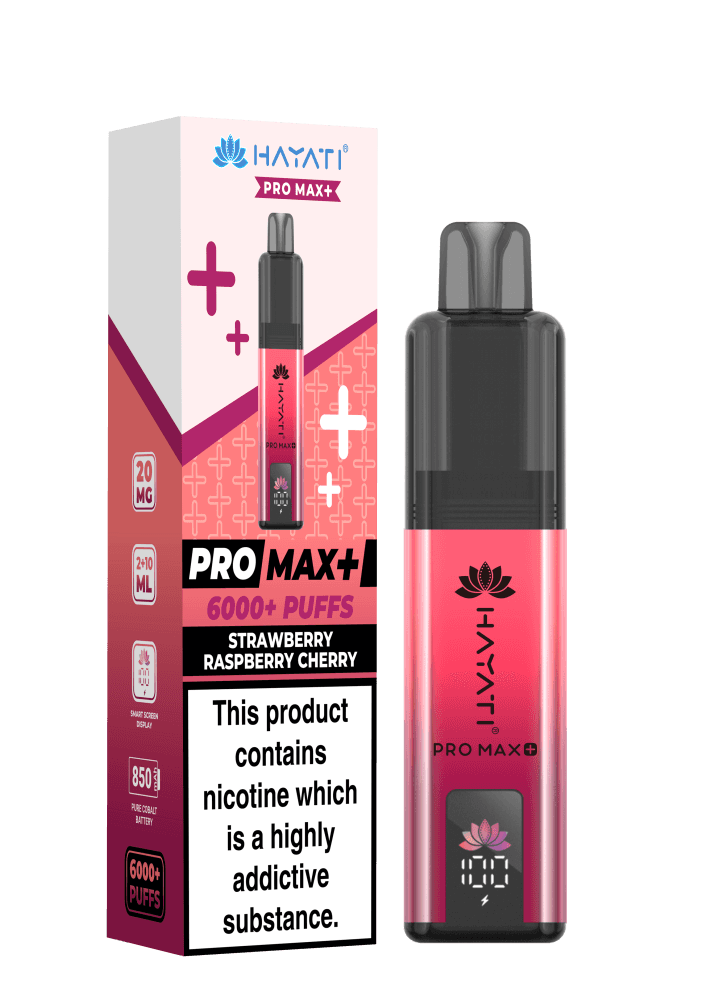 Hayati Pro Max Plus 6000 Vape Kit Box of 5 Strawberry Raspberry Cherry
