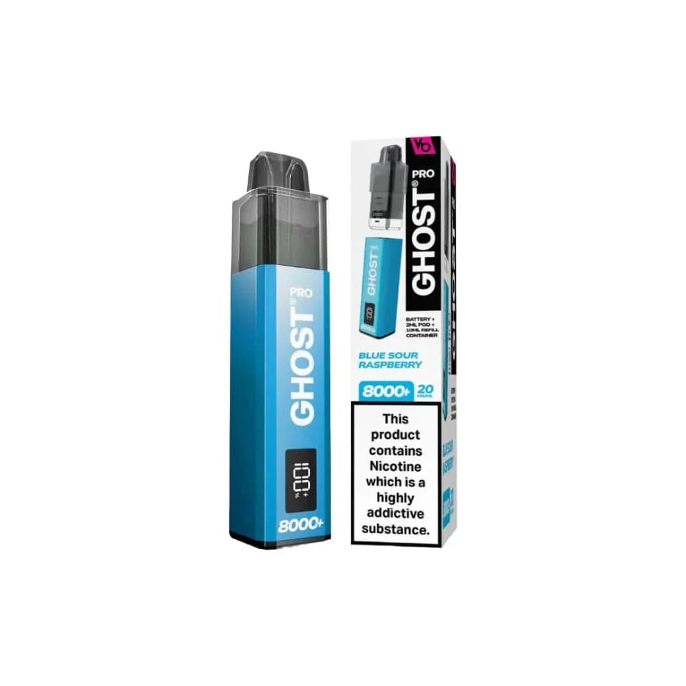  Blue Sour Raspberry Ghost Pro 8000 Prefilled Vape Kit Box of 5
