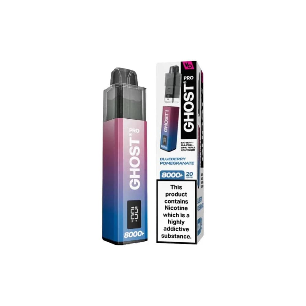  Blueberry Pomegranate Ghost Pro 8000 Prefilled Vape Kit Box of 5