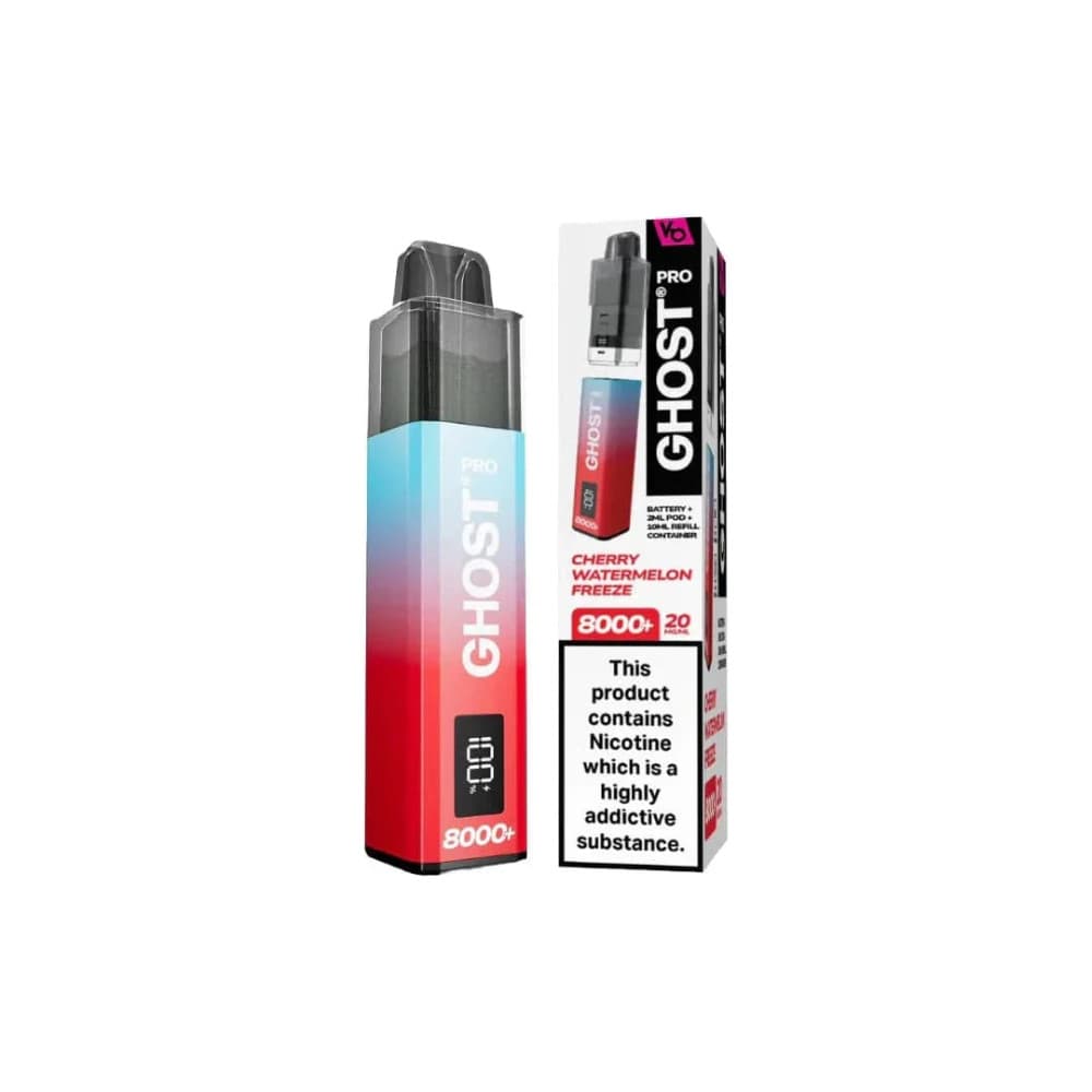  Cherry Watermelon Freeze Ghost Pro 8000 Prefilled Vape Kit Box of 5