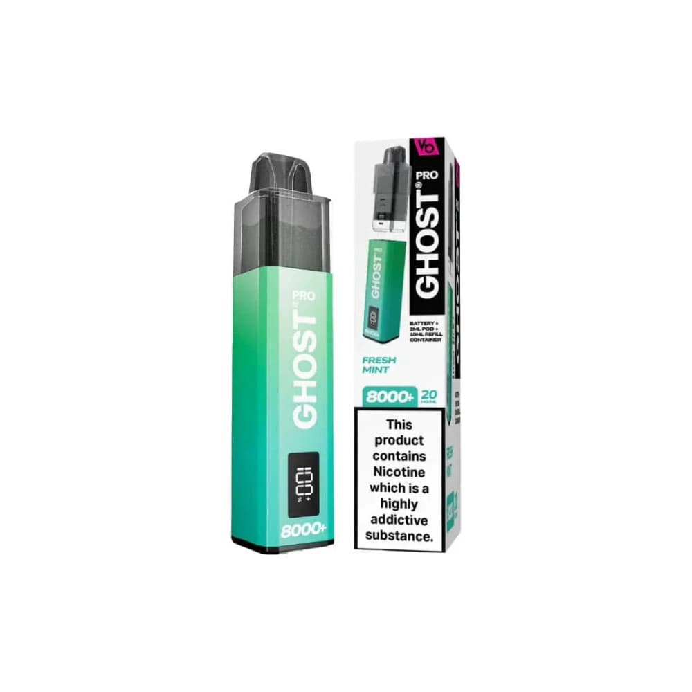  Fresh Mint Ghost Pro 8000 Prefilled Vape Kit Box of 5