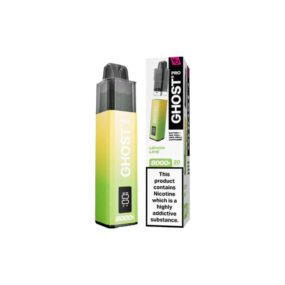  Lemon Lime Ghost Pro 8000 Prefilled Vape Kit Box of 5