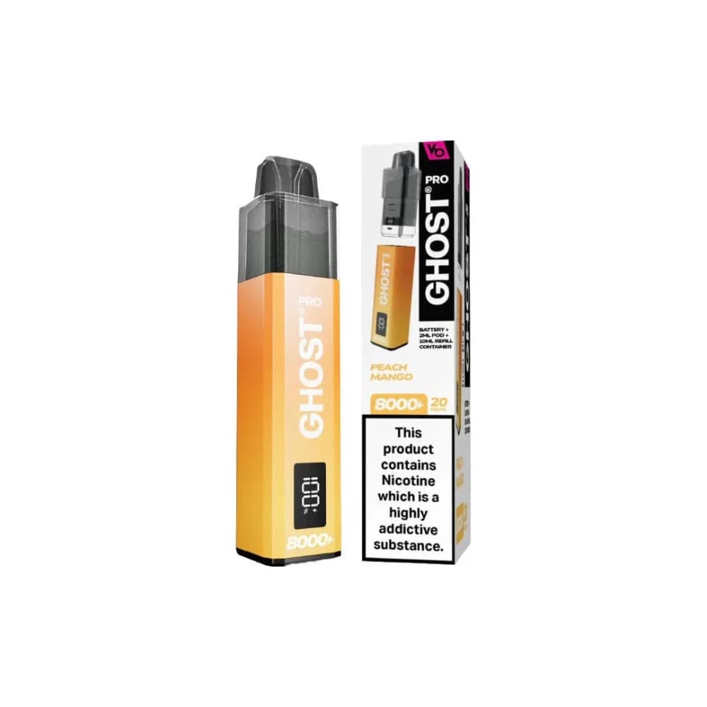  Peach Mango Ghost Pro 8000 Prefilled Vape Kit Box of 5