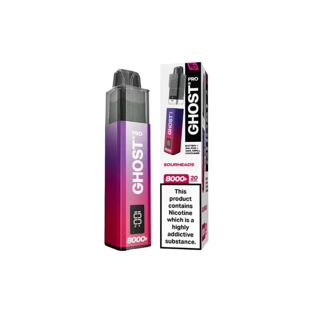  Sourheads Ghost Pro 8000 Prefilled Vape Kit Box of 5