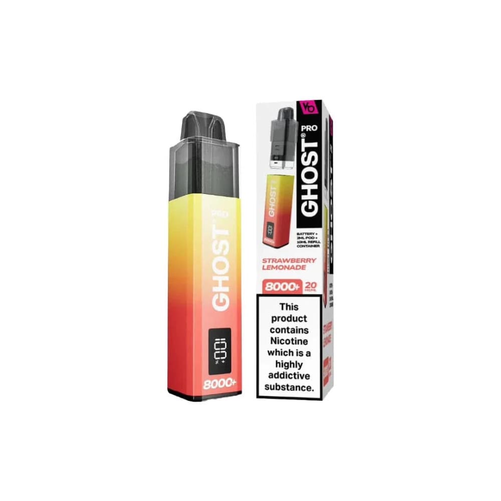  Strawberry Lemonade Ghost Pro 8000 Prefilled Vape Kit Box of 5