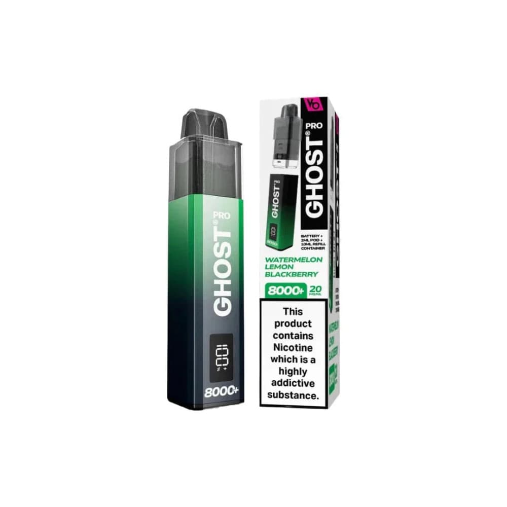  Watermelon Lemon Blackberry Ghost Pro 8000 Prefilled Vape Kit Box of 5