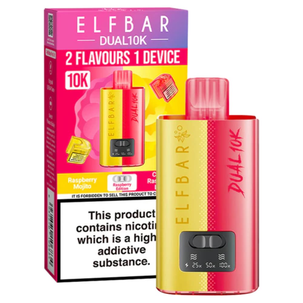  Raspberry Edition Elf Bar Dual 10k Vape Kit Box of 5