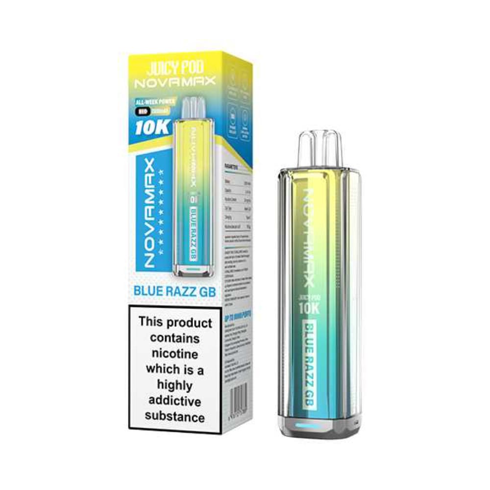  Blue Razz GB Juicypod Novamax 10k Vape Kit Box of 5