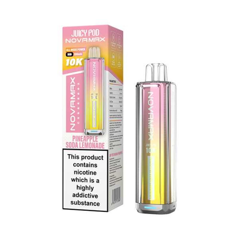 Pineapple Soda Lemonade Juicypod Novamax 10k Vape Kit Box of 5