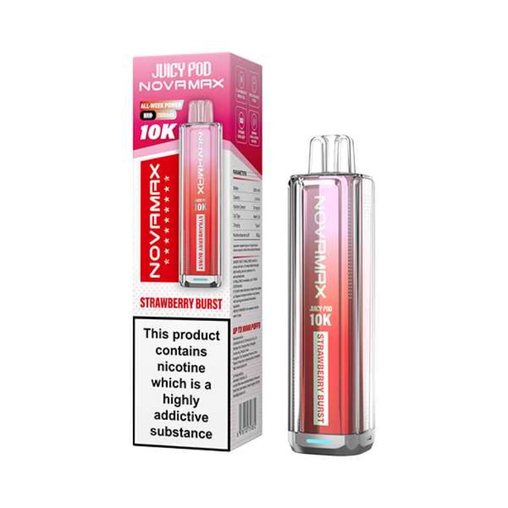  Strawberry Burst Juicypod Novamax 10k Vape Kit Box of 5