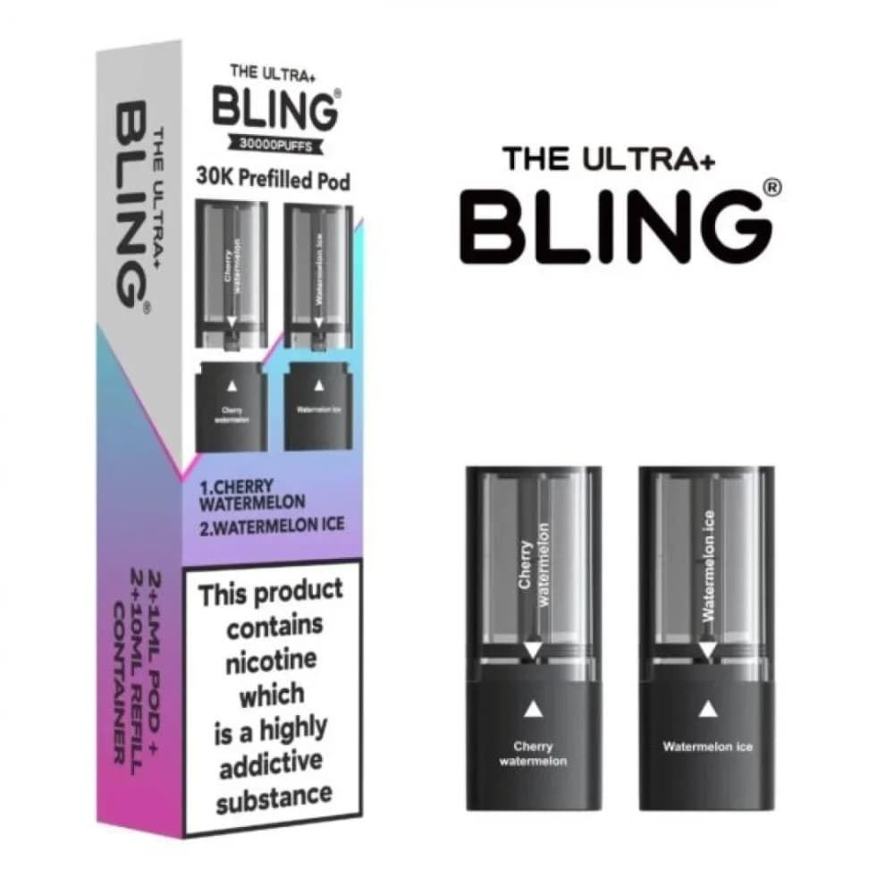  Cherry Watermelon/Watermelon Ice The Crystal Bling Ultra Plus 30k Pods Pack of 5