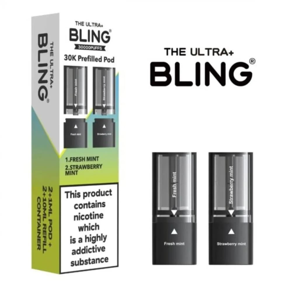  Fresh Mint/Strawberry Mint The Crystal Bling Ultra Plus 30k Pods Pack of 5