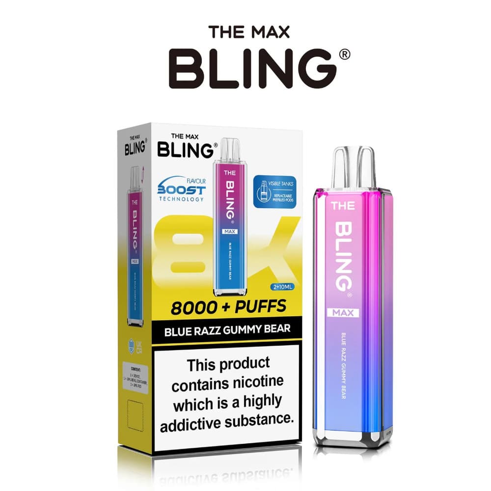  Blue Razz Gummy Bear The Crystal Bling Pro Max 10k Vape Kit Box of 5