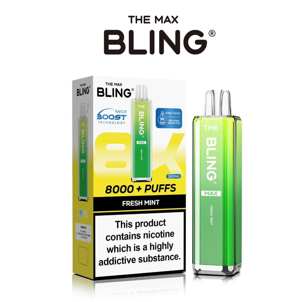  Fresh Mint The Crystal Bling Pro Max 10k Vape Kit Box of 5