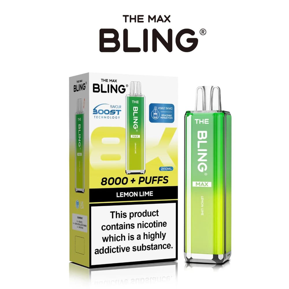  Lemon Lime The Crystal Bling Pro Max 10k Vape Kit Box of 5