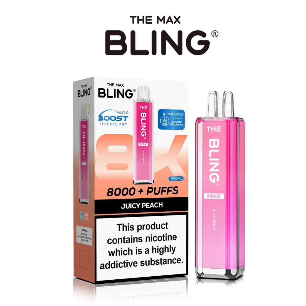  Juicy Peach The Crystal Bling Pro Max 10k Vape Kit Box of 5