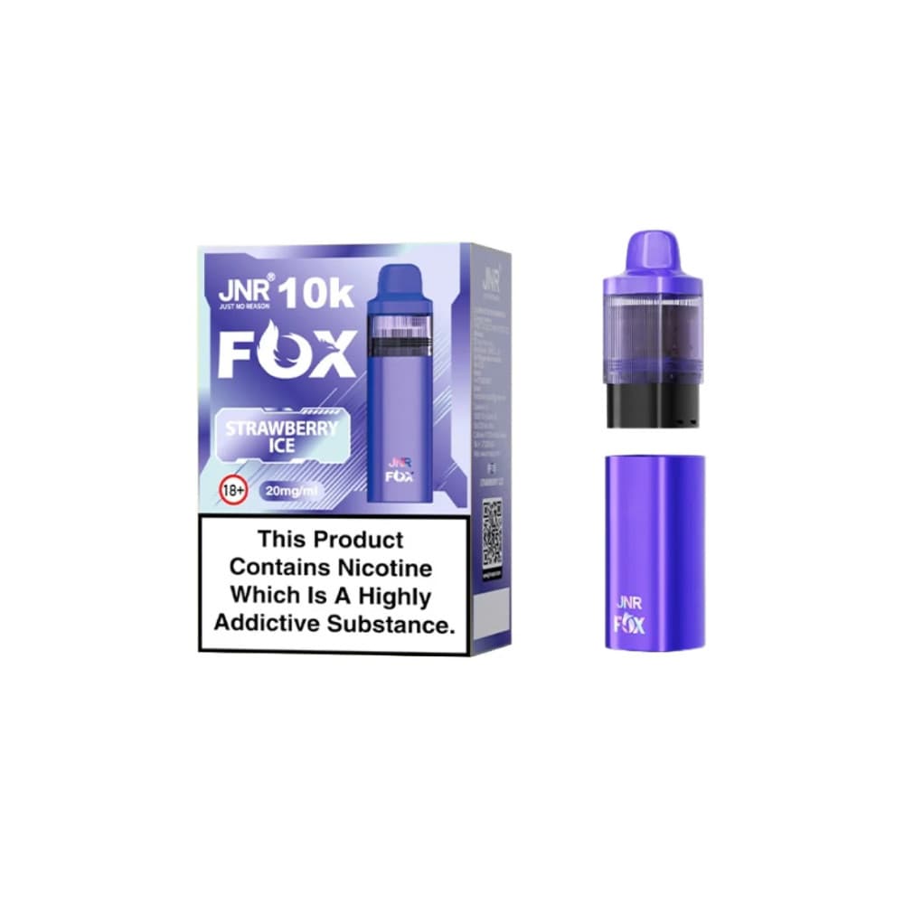  Strawberry Ice JNR Fox 10k Prefilled Pods Pack of 5