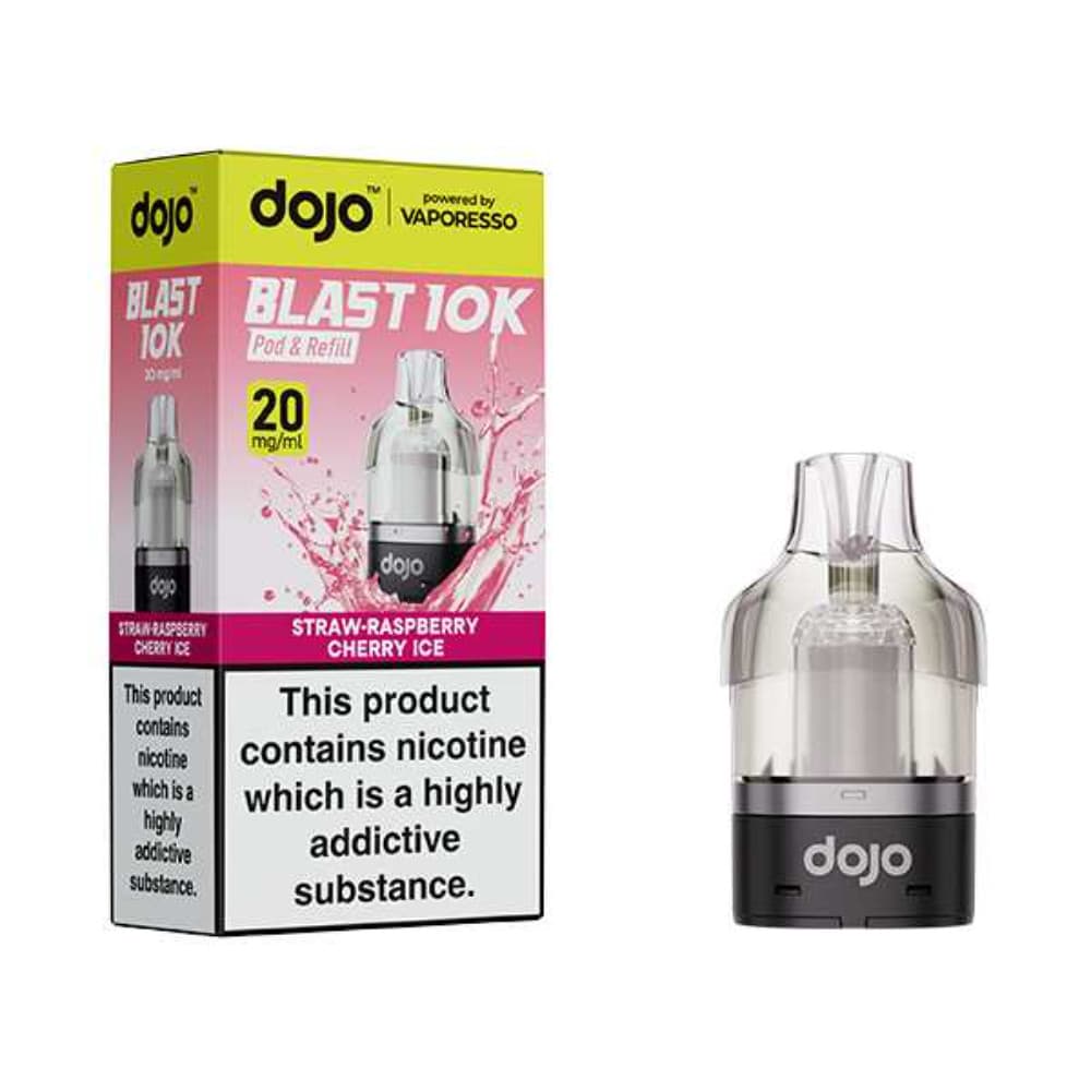 Straw-Raspberry Cherry Ice Vaporesso Dojo Blast 10K Pods Pack of 5